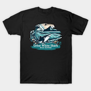 Great White Shark - WILD NATURE - GREAT WHITE SHARK -3 T-Shirt